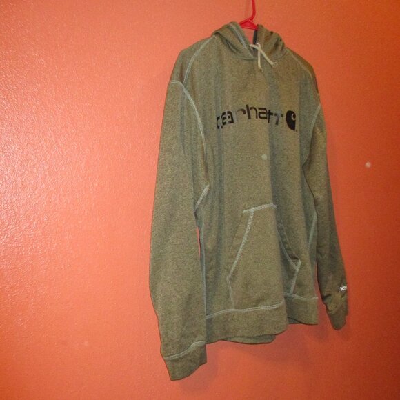 Carhartt Men Large Gray Black Graphic Long Sleeve Pullover Hoodie - Picture 2 of 11
